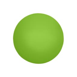 A round green stress ball with a smooth surface, designed as a fun and stress-relieving product.