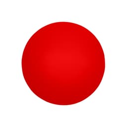 A red round stress ball with a smooth, glossy surface and no visible branding.