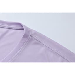 A lilac Saharah dryfit T-shirt featuring a crew neck and a branding logo on the fabric.