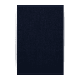 A navy blue gym towel with a textured surface, featuring a logo. Suitable for leisure and outdoor activities.