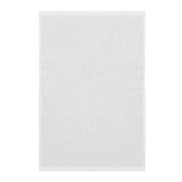 A white gym towel featuring a soft texture, ideal for leisure and outdoor activities. It has a logo in one corner.