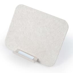 A wireless charger made from eco-friendly materials with a sleek, minimalist design.