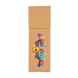A pencil set packaging featuring the name "Kids Angel" in colorful lettering and a graphic of a shield with a star.