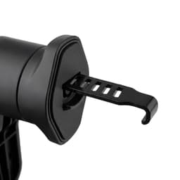 A black car phone holder featuring an adjustable grip mechanism for secure phone placement.