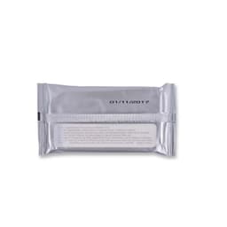 A silver packet of H2O Wet Wipes with a resealable closure, featuring a logo on the front.