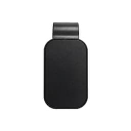 A black visor glasses holder with a sleek, rounded rectangular design and an attachment clip at the top.