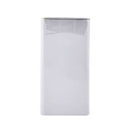 A rectangular pack of chewy peppermint mints, primarily white with a clear top section and featuring a logo.