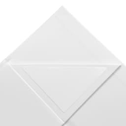 A large white magnetic gift box with a triangular closure flap. The box features a logo.