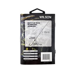 A fishing tackle kit featuring various sinkers and hooks in a black and yellow packaging with a logo.