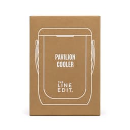 A cardboard packaging for a Pavilion Cooler in a natural brown colour, featuring a simple design and a logo.