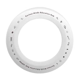 A white silicone flyer with various icons and a logo, designed as a novelty item for fun and games.