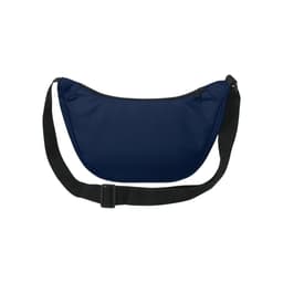 A navy waist bag with a black strap and zip closure, featuring a logo. Suitable for light carrying needs.