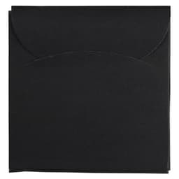 A black envelope with a rounded flap, designed for holding cards or letters.