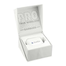 A white box containing Braavos Pro True Wireless Auto Pair Earbuds with a logo and an elegant design.