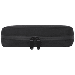 A black organiser pouch with a zippered closure, featuring a simple design and a logo.