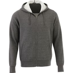 A men's Cypress fleece zip hoody in grey with a contrasting inner lining and a front zip. Features a logo and two pockets.