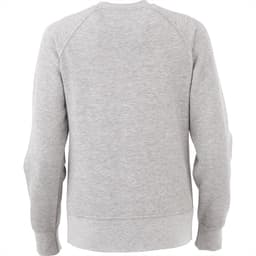 A grey women's fleece crew jumper with a simple design and long sleeves. It features a logo on the back.