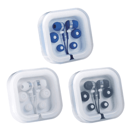 Colour Pop Earbuds with Microphone in blue and white packaging, featuring various earbud sizes and a logo.