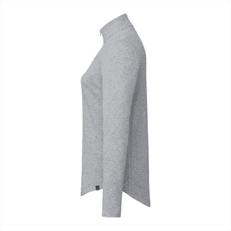 A grey quarter zip jacket for women, featuring a sleek design and logo. Suitable for casual wear.