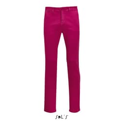 Men's chino trousers in a vibrant pink colour, featuring a straight-leg design and a logo at the back.