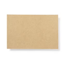 A plain brown rectangular card made of kraft paper, featuring a simple, unadorned surface.