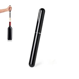 A wine corkscrew in sleek black, designed to easily remove corks from bottles. Features a logo on the side.