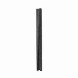 A set of five grey drink straws arranged vertically, featuring a textured surface and a uniform length.