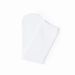 A pair of white socks, featuring a textured design and a small logo.