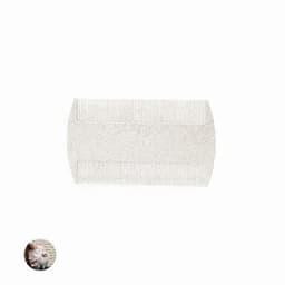 A pet grooming comb in light grey, featuring wide and fine teeth for effective grooming, with a circular image of a pet in the corner.