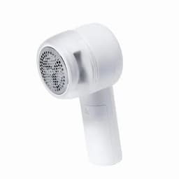 A garment steamer in white with a transparent water reservoir and a perforated steam head.