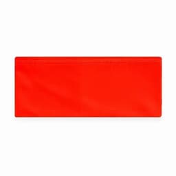 A vibrant red promotional product with a smooth finish, featuring a logo.