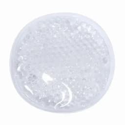 A drink bottle cap with a textured, transparent design featuring small bubbles and a smooth rim.
