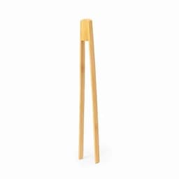A bamboo tong with a sleek, minimalistic design, featuring a natural wood finish.