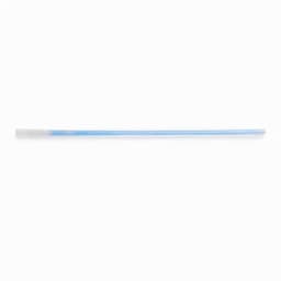 A drink bottle straw in a light blue colour with a clear tip, featuring a sleek and slender design.