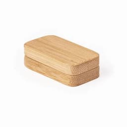 A bamboo product featuring a smooth, rectangular design with rounded edges in natural wood tones and a subtle texture.