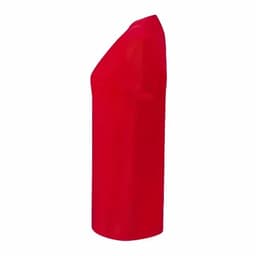 A drink bottle in vibrant red with a sleek, minimalistic design and a logo on its surface.