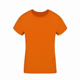 A plain orange T-shirt displayed against a neutral background. It features short sleeves and a standard fit.
