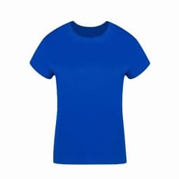 A blue T-shirt with a classic crew neck and short sleeves. The garment has no visible logos or designs.