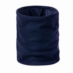 A neck warmer in dark navy colour made from soft, stretchy fabric with a simple design.