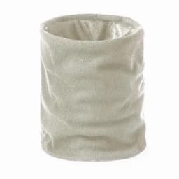 A cream-coloured neck gaiter made from a soft, stretchy fabric. Features a simple design without any logos.