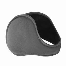 A grey ear warmer with a soft, smooth texture, designed to cover the ears comfortably.