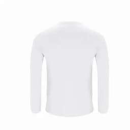 A long-sleeved white shirt with a plain back view, no visible logos or designs.