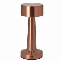 A drink bottle with a sleek, copper finish and a contemporary design, featuring a minimalist shape and a logo.