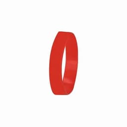 A red wristband with a smooth, flexible surface. It has no visible branding or text.
