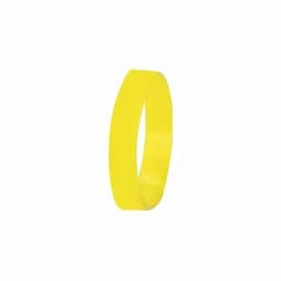 A yellow wristband with a smooth finish, featuring no text or additional designs.