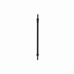 A black drink bottle straw with connectors at both ends and a smooth design. It features a logo on the surface.
