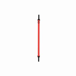 A drink bottle strap in bright red with black attachments. It features a simple, sleek design.