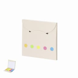A pocket-sized folder with a flap closure, featuring colourful sticky notes in various pastel shades.