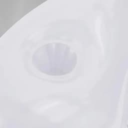 A drink bottle in white with a wide mouth opening and a smooth surface, featuring a logo.