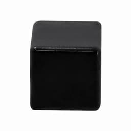 A black, glossy cube with smooth edges, featuring no visible branding.